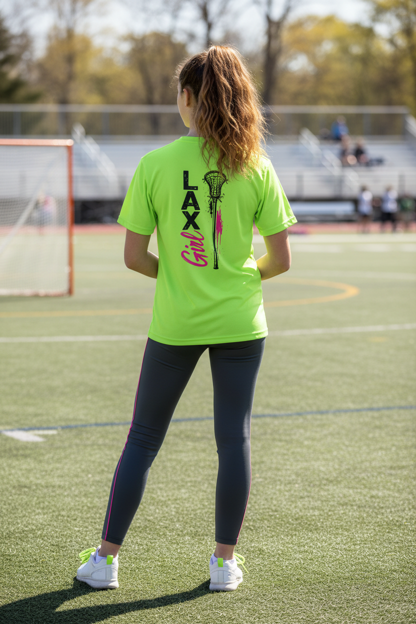 Lacrosse Neon Lax Girl Youth Tee - YST350NEONLAXGIRL