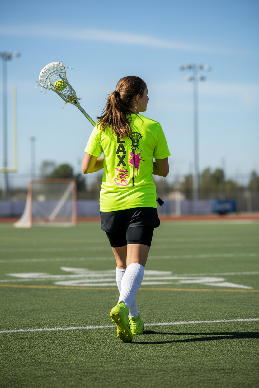 Lacrosse Neon Lax Girl Youth Tee - YST350NEONLAXGIRL