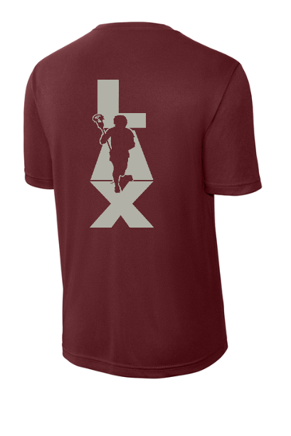 LAX Boy Silhouette Moisture Wicking Adult Tee - ST350LAXBOYSILH