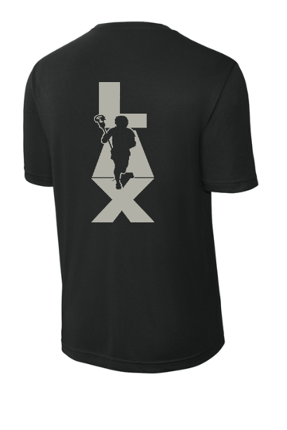 LAX Boy Silhouette Moisture Wicking Adult Tee - ST350LAXBOYSILH