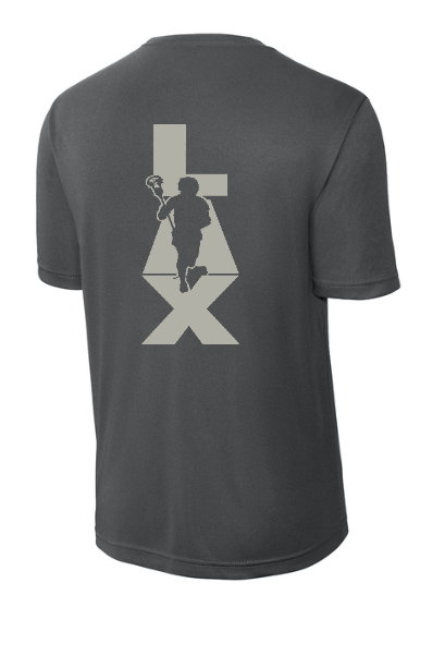 LAX Boy Silhouette Moisture Wicking Adult Tee - ST350LAXBOYSILH