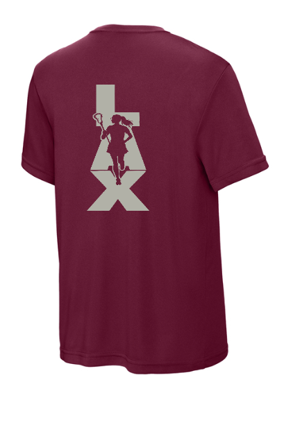 LAX Girl Silhouette Moisture Wicking Youth Tee - YST350LAXGIRLSILH