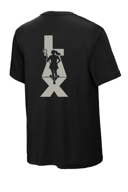 LAX Girl Silhouette Moisture Wicking Youth Tee - YST350LAXGIRLSILH