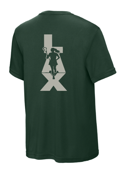 LAX Girl Silhouette Moisture Wicking Youth Tee - YST350LAXGIRLSILH