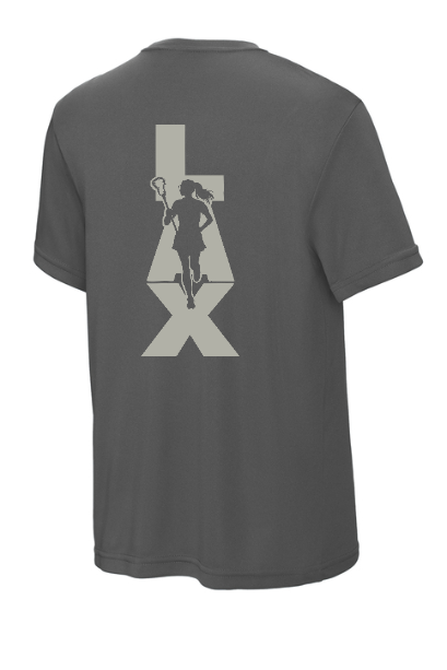 LAX Girl Silhouette Moisture Wicking Youth Tee - YST350LAXGIRLSILH
