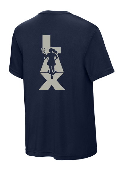 LAX Girl Silhouette Moisture Wicking Youth Tee - YST350LAXGIRLSILH