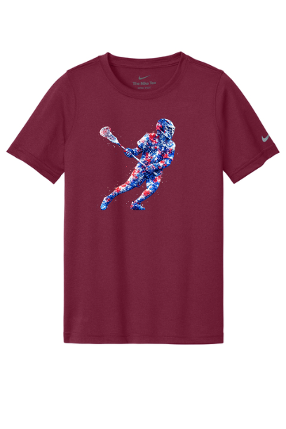 Lacrosse Graffiti Boy Youth Nike T-Shirt - SUNKDX8787SILGRAF