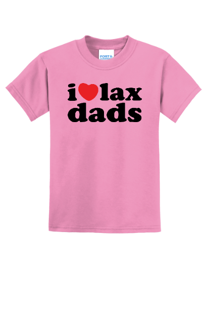 Lacrosse I Love Lax Mom/Dad Adult Tee - DT8000IHRTLAX