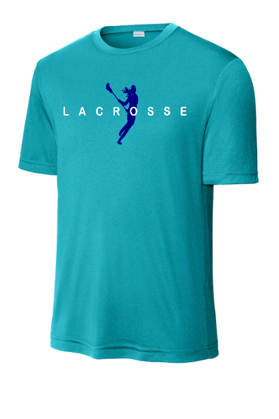 Lacrosse Girl Silhouette Moisture Wicking Youth Tee - YST350GSILHNOTEAM