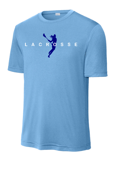 Lacrosse Girl Silhouette Moisture Wicking Adult Tee - ST350GSILHNOTEAM