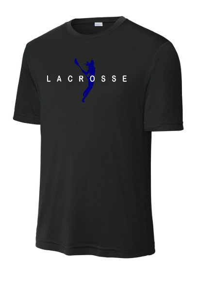Lacrosse Girl Silhouette Moisture Wicking Youth Tee - YST350GSILHNOTEAM