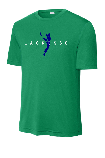 Lacrosse Girl Silhouette Moisture Wicking Youth Tee - YST350GSILHNOTEAM