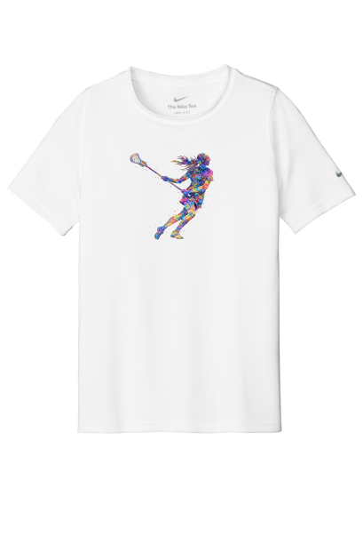 Lacrosse Graffiti Girl Adult Nike T-Shirt - SUNKDX8730SIGRGIR
