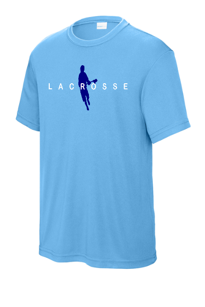 Lacrosse Boy Silhouette Moisture Wicking Youth Tee - YST350BSILHHNOTEAM