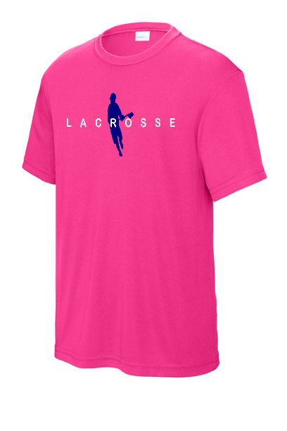 Lacrosse Boy Silhouette Moisture Wicking Youth Tee - YST350BSILHHNOTEAM