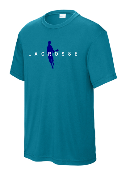 Lacrosse Boy Silhouette Moisture Wicking Adult Tee - ST350BSILHHNOTEAM