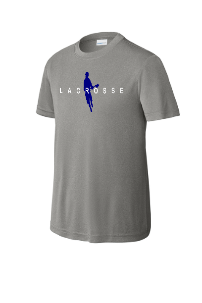 Lacrosse Boy Silhouette Moisture Wicking Youth Tee - YST350BSILHHNOTEAM