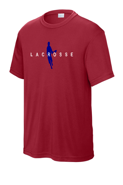 Lacrosse Boy Silhouette Moisture Wicking Youth Tee - YST350BSILHHNOTEAM
