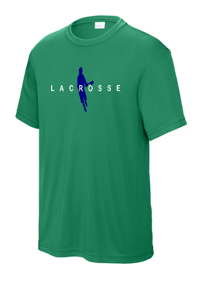 Lacrosse Boy Silhouette Moisture Wicking Adult Tee - ST350BSILHHNOTEAM