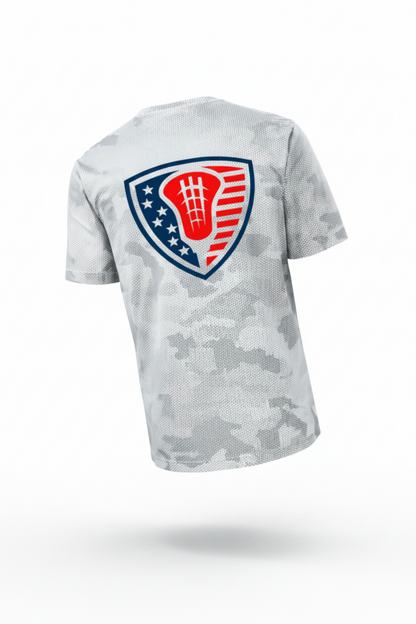 Lacrosse Shooter Camo Adult Shirt - SUST370SCRIPSHLD